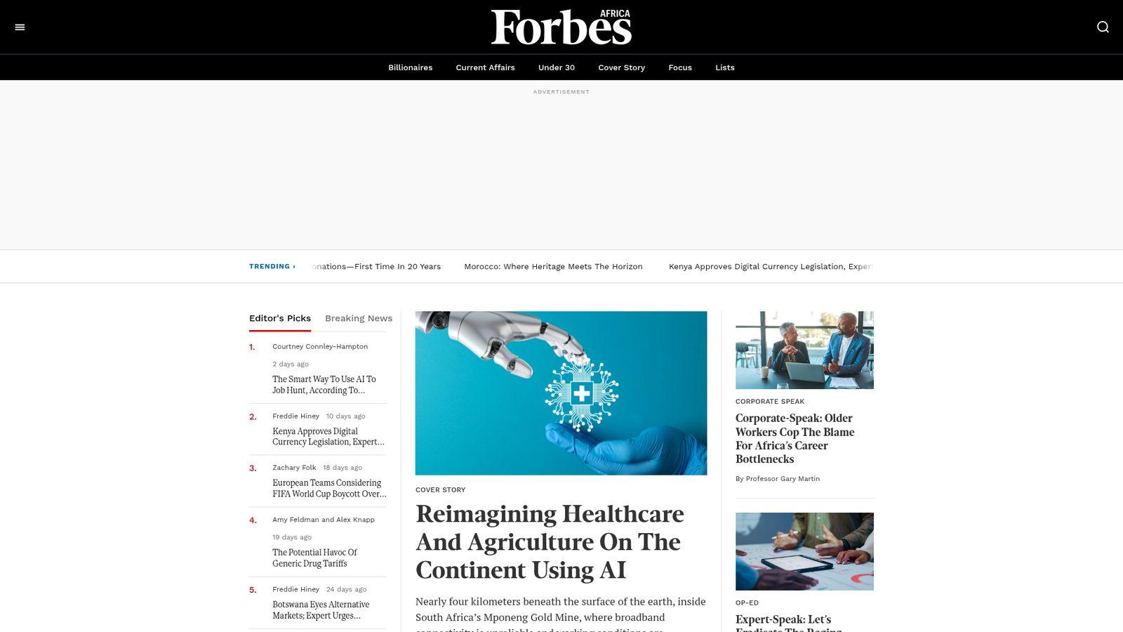 Forbes Africa website